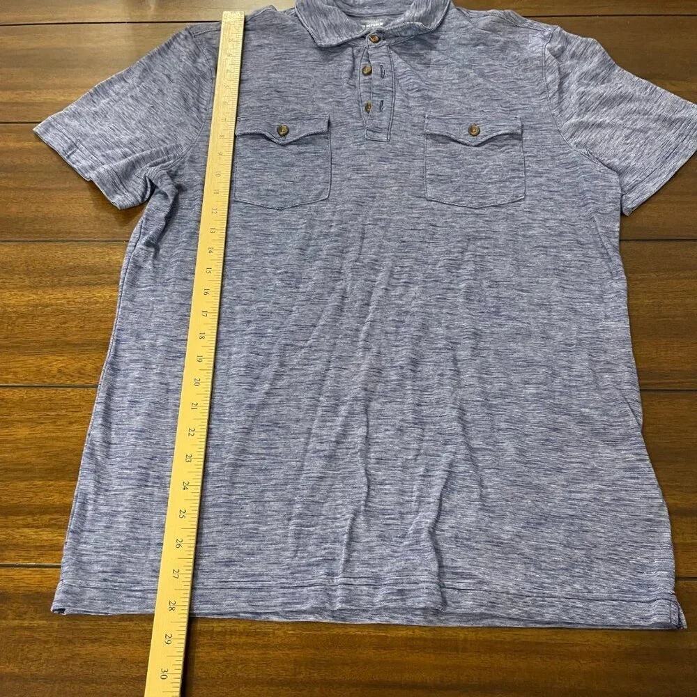 Banana Republic Men's Heathered Polo Shirt large blue
